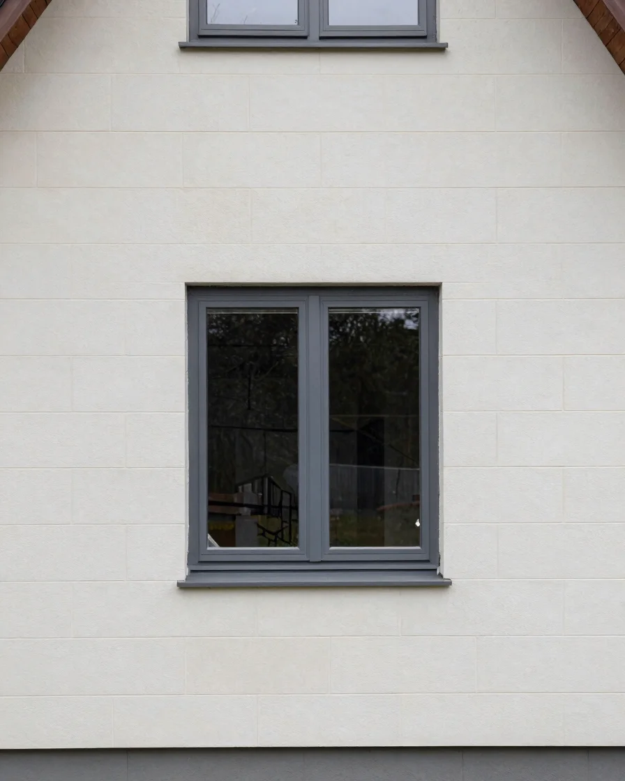 Architectural photograph of a finished aluminium window installat